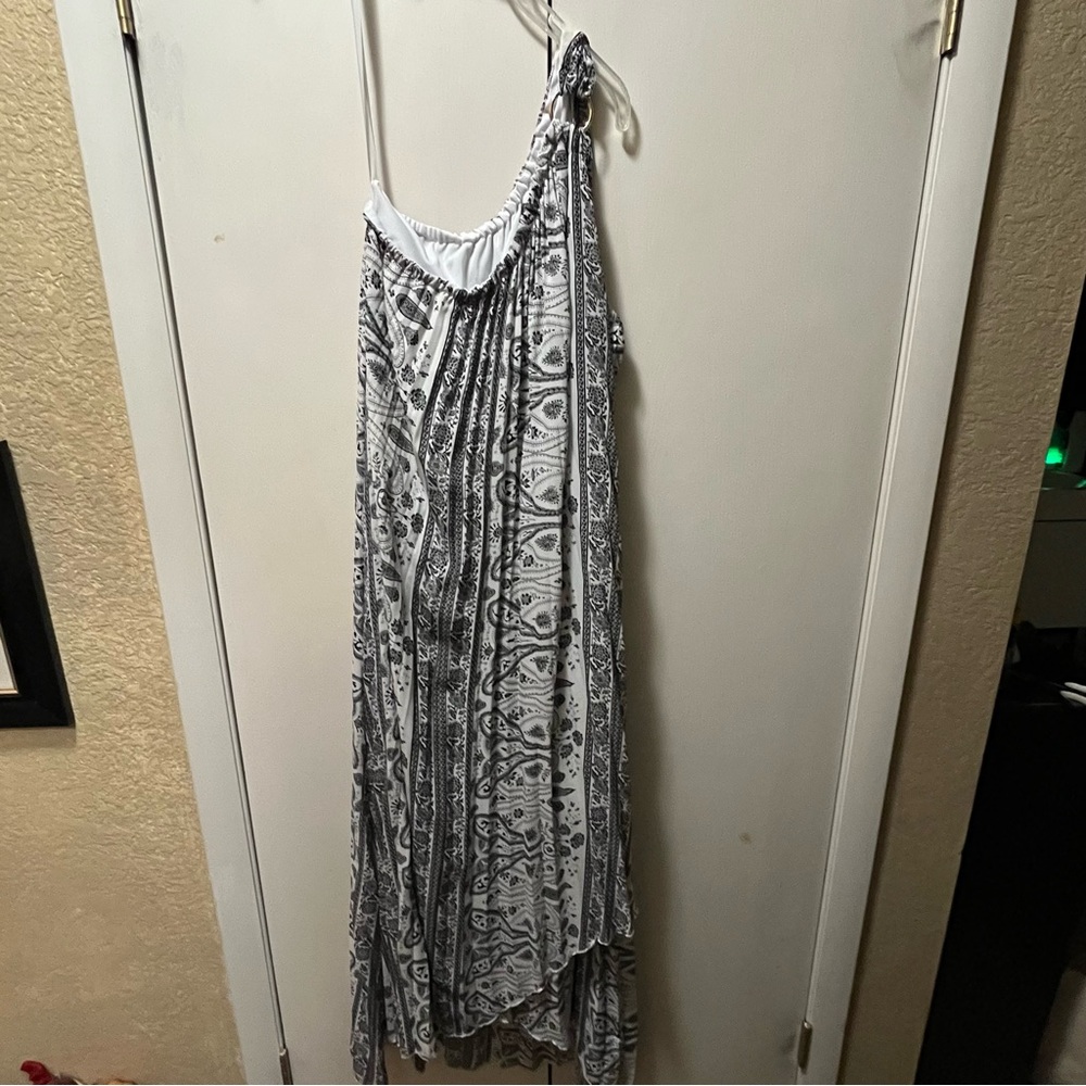 Lane Bryant Black and White Asymmetrical Dress